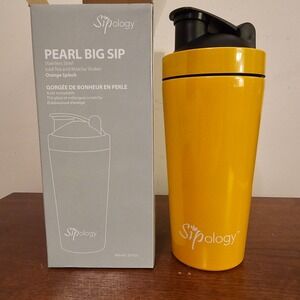 Sipology Pearl Big Sip Stainless Steel Iced Tea Matcha Shaker Orange Splash 20oz